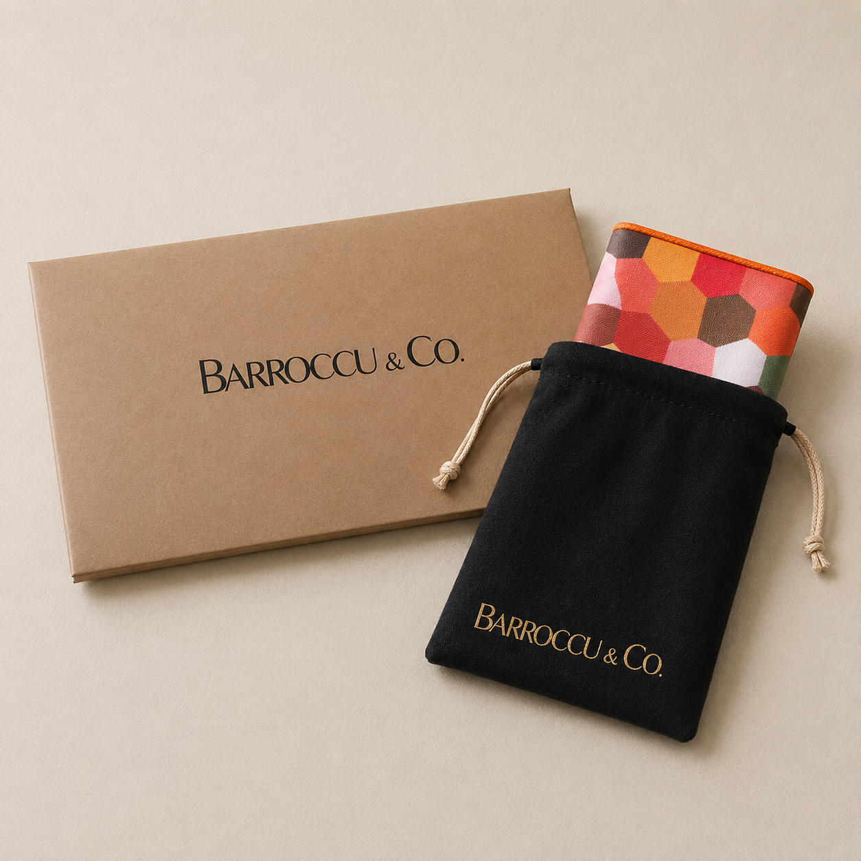Blossom of Colour packaging and black protective pouch