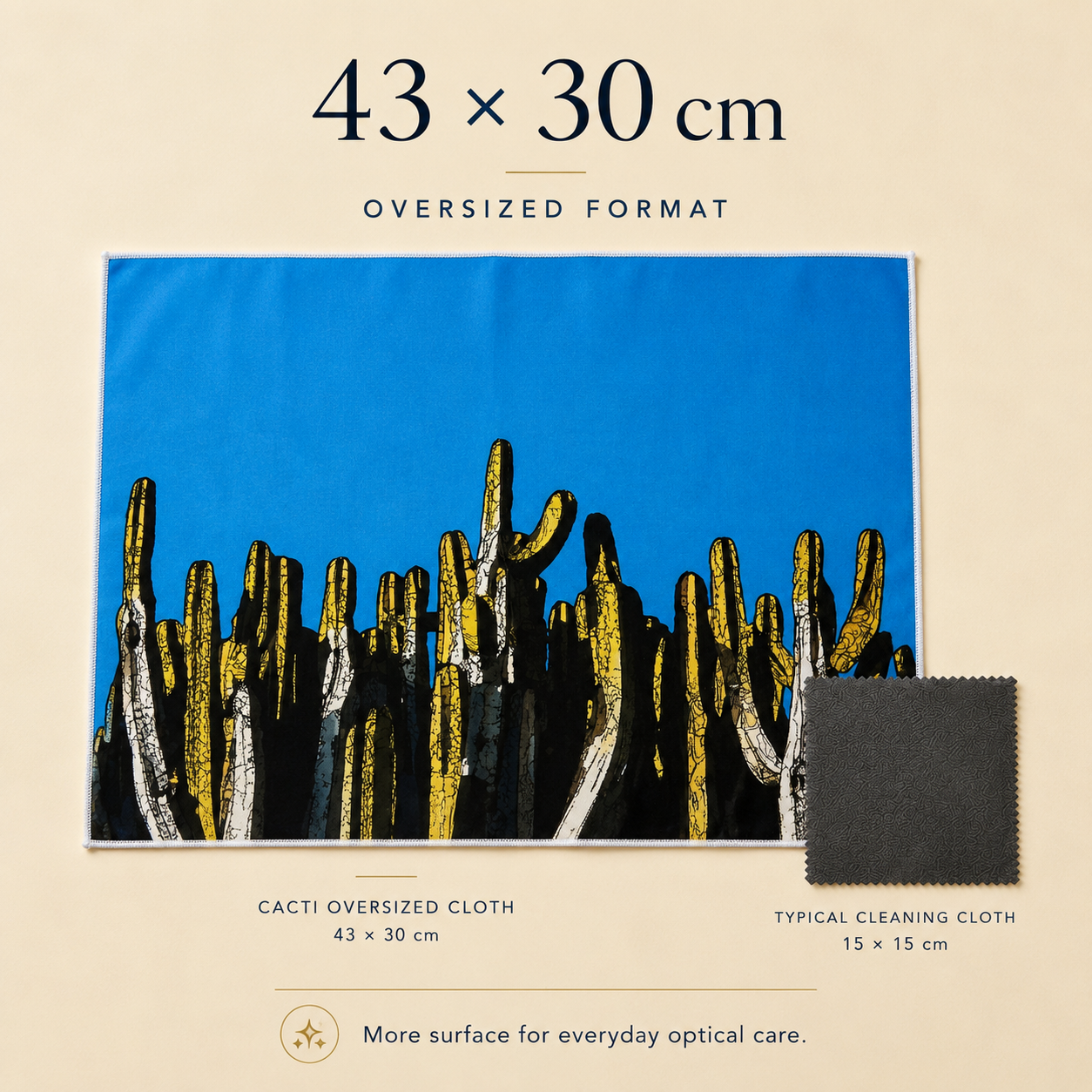 Cacti cloth shown to display its scale and material