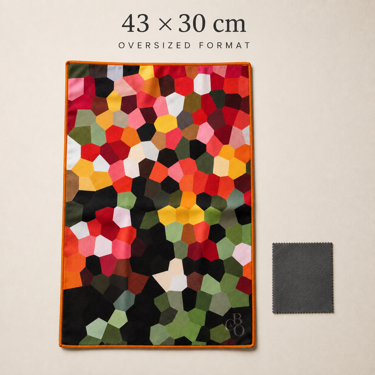Blossom of Colour 43 by 30 centimetre size comparison