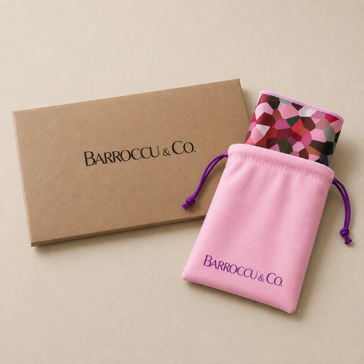 Maple packaging and black protective pouch