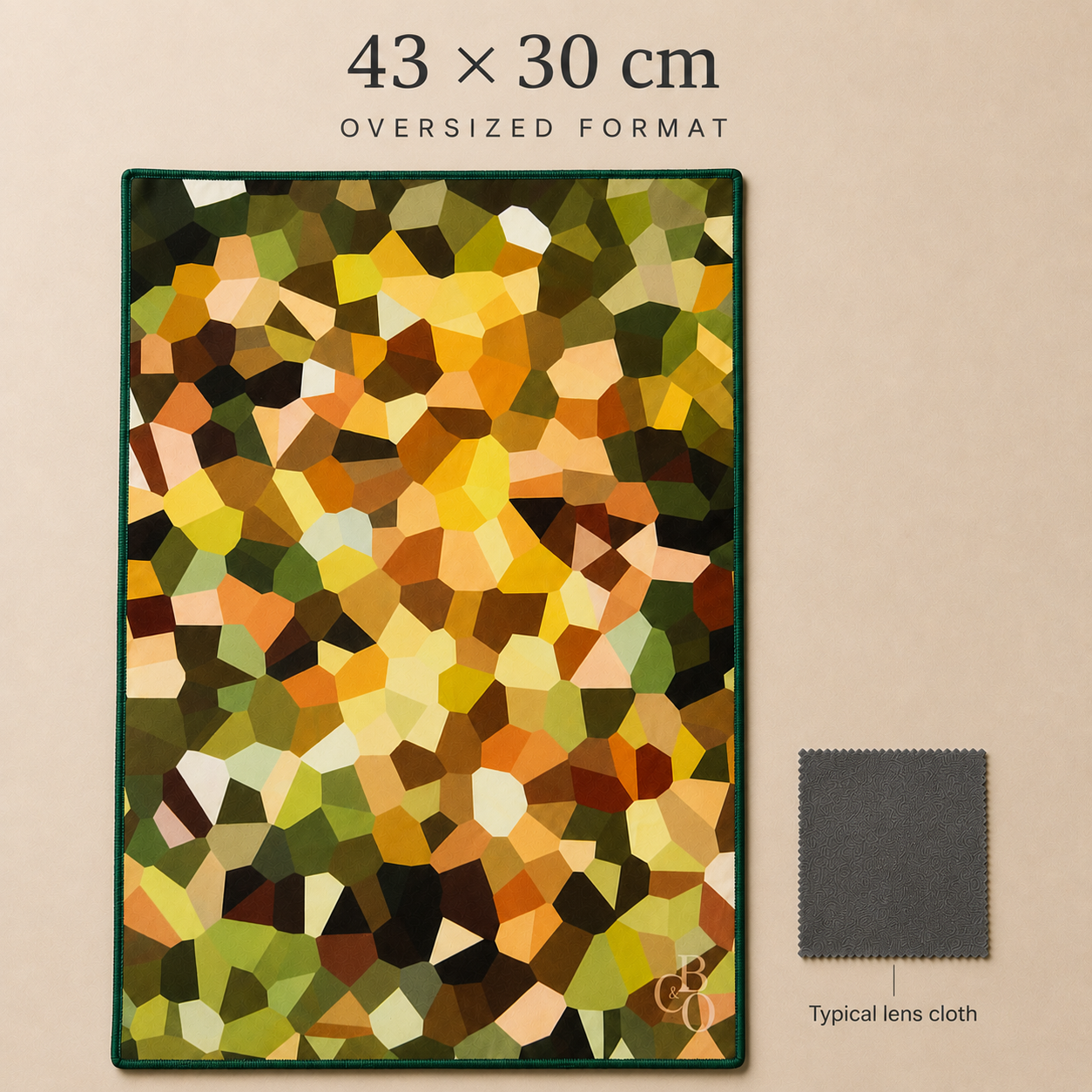 Ferns cloth shown to display its scale and material