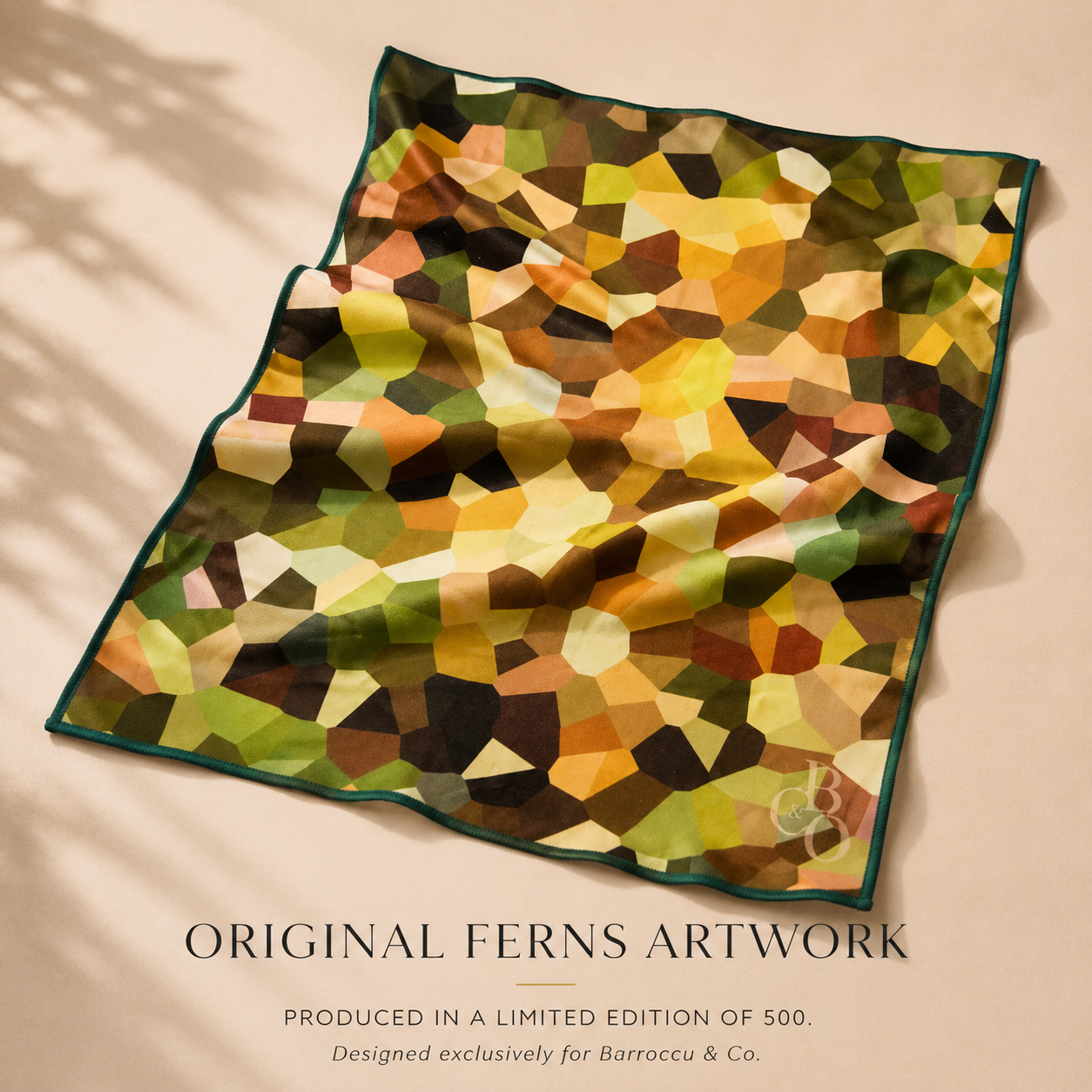 Ferns packaging and black protective pouch
