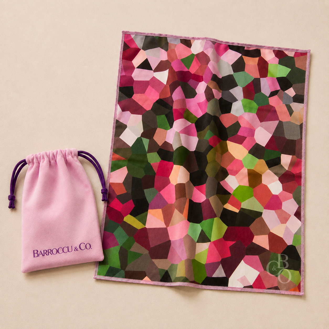 Maple oversized optical-grade microfibre cloth with black protective pouch