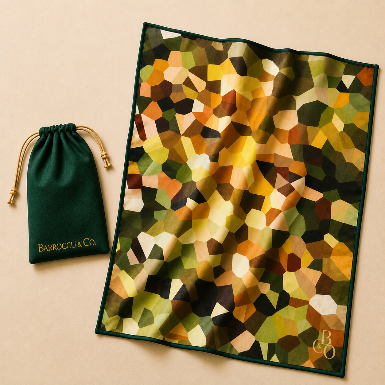 Ferns oversized optical-grade microfibre cloth with black protective pouch