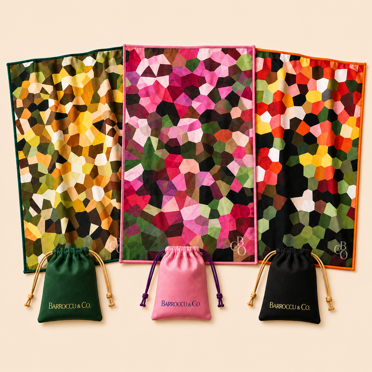 Barroccu & Co 3-Cloth Collection of oversized optical-grade microfibre cloths