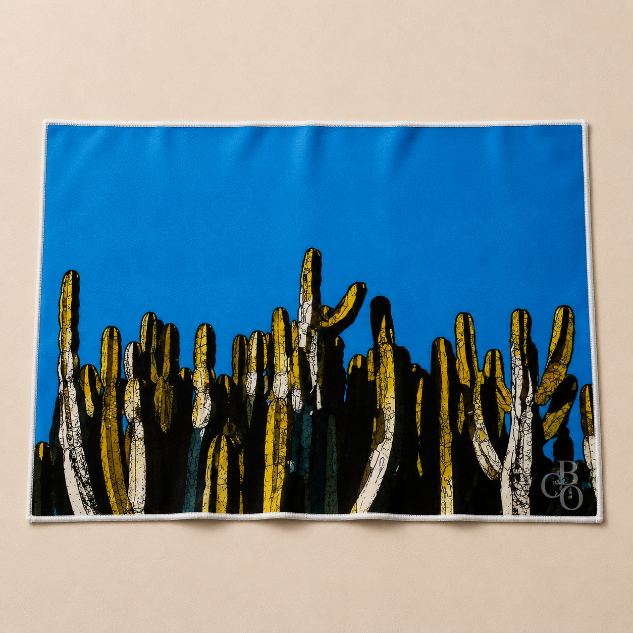 Cacti optical cloth opened to show the complete design