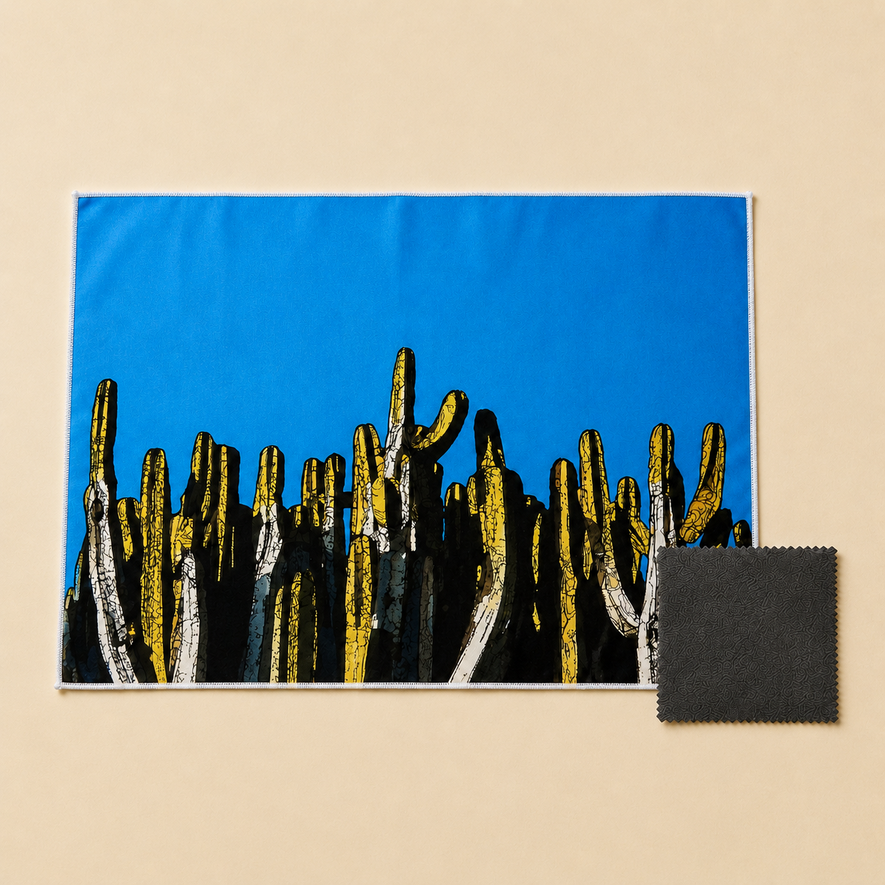 Cacti oversized 43 by 30 centimetre optical-grade microfibre cloth