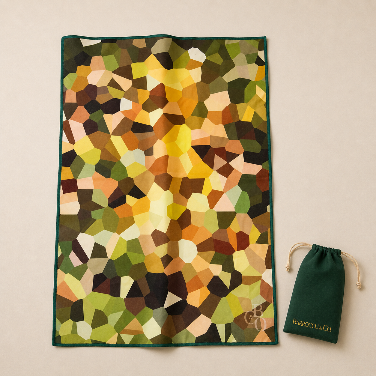 Ferns oversized optical-grade microfibre cloth with black protective pouch