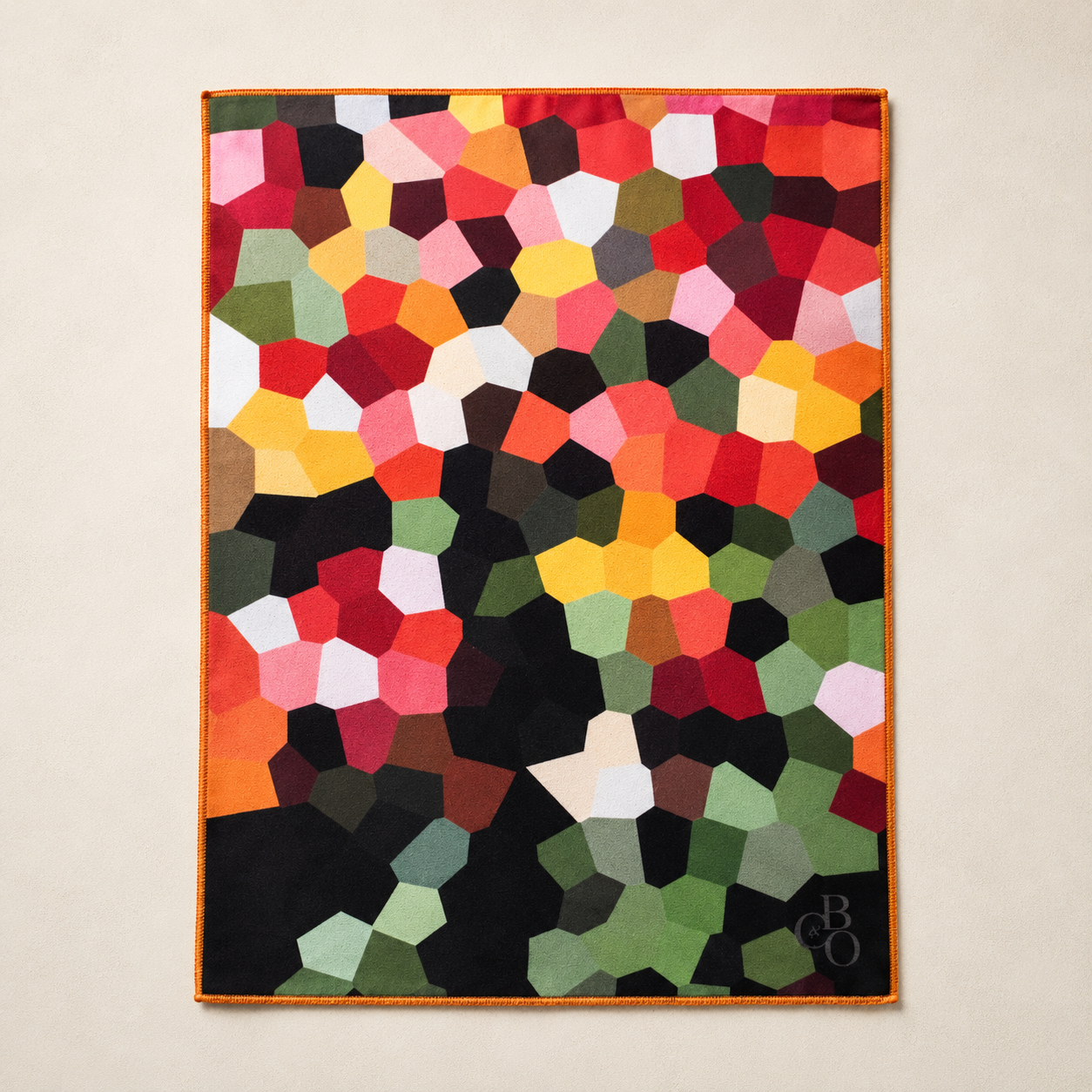 Blossom of Colour optical cloth opened to show the complete design