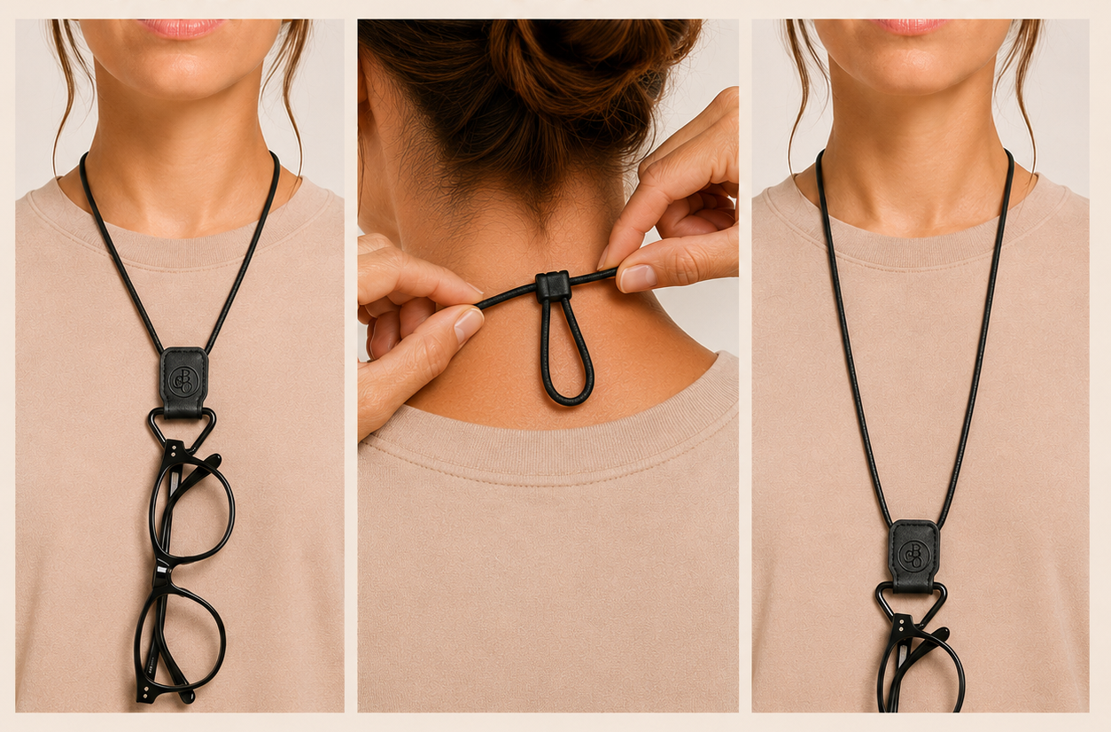 The Signature Eyewear Necklace in matte black