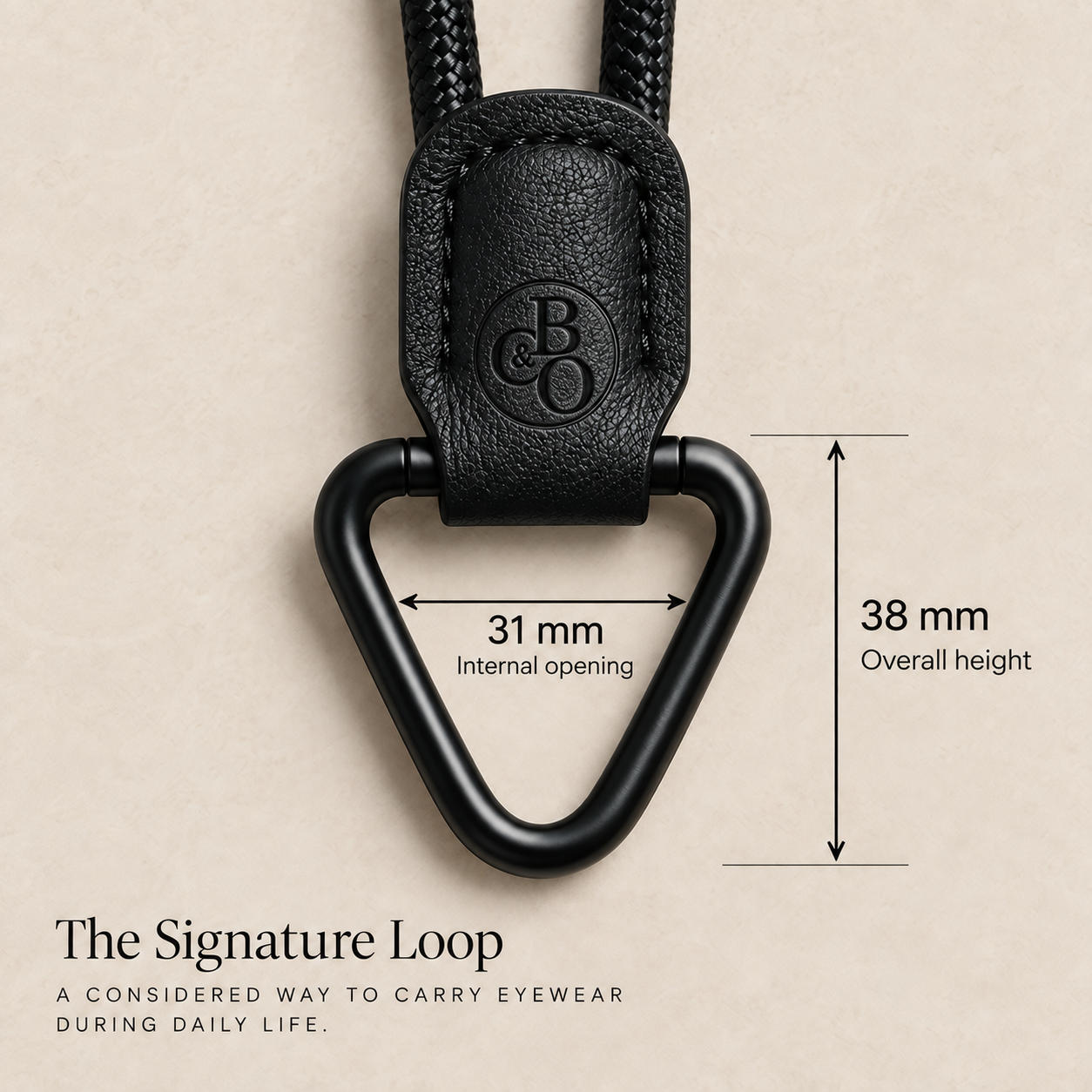 The Signature Loop showing its 31 mm internal opening and 38 mm overall height