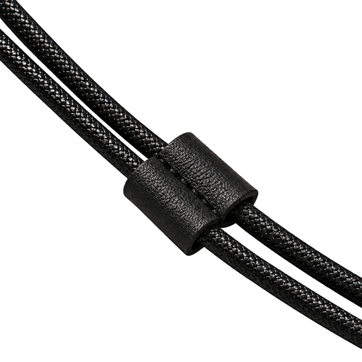 Close-up of The Signature's black braided cord and rear sliding adjuster